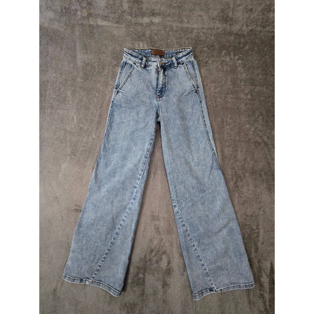 Judy Blue Retro Wide Leg Jeans Light Wash High Rise JB82654LT Size 0/24